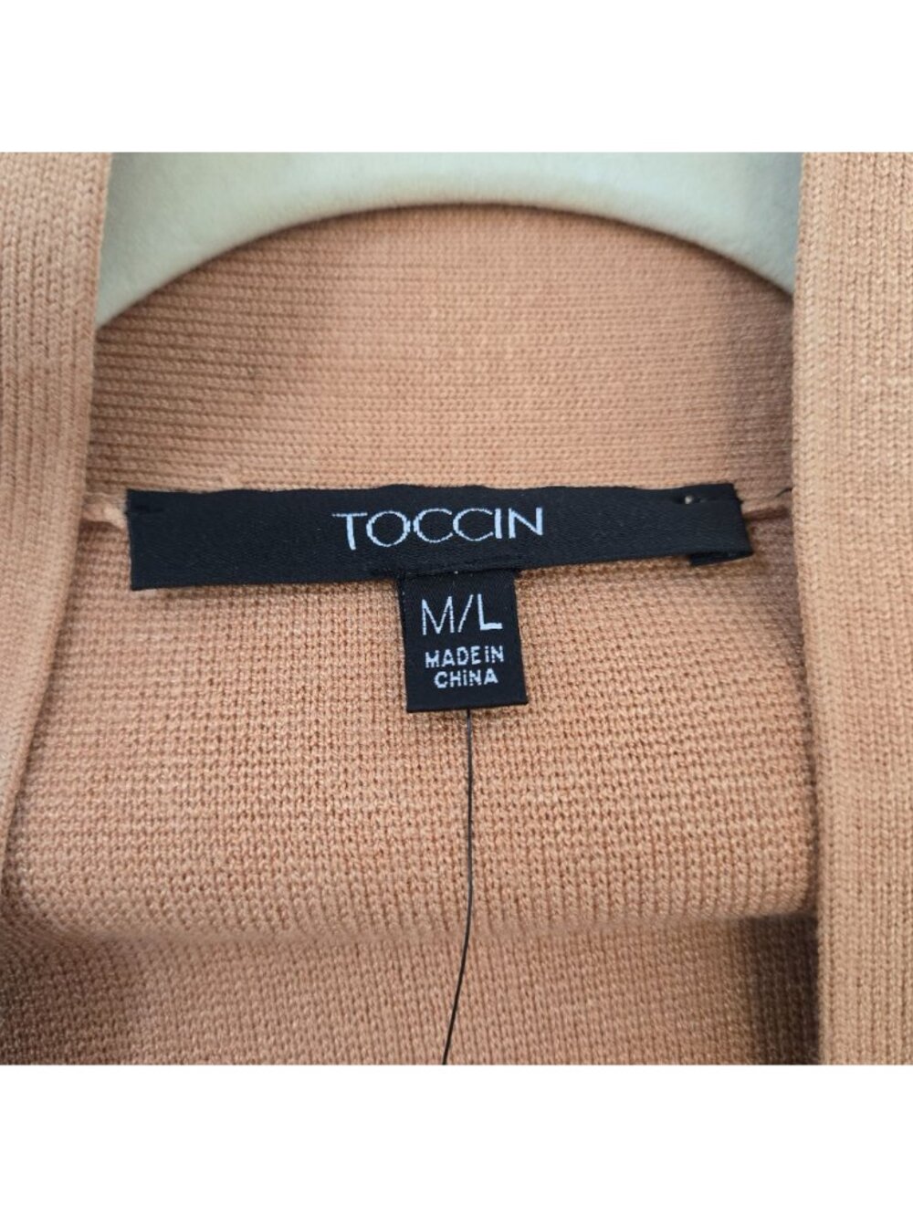 NWT Toccin Jade Knit Longline Open Cardigan Topper in Camel Size M/L *REPAIRED* - Picture 3 of 10